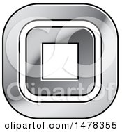 Poster, Art Print Of Silver Square Design With Rounded Corners