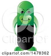 Green Pill Capsule Mascot