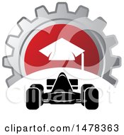Poster, Art Print Of Race Car And Gear Icon
