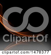 Poster, Art Print Of Sparkly Orange Wave On Black