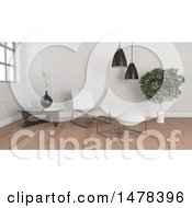 Clipart Of A 3d Modern Room Interior Royalty Free Illustration