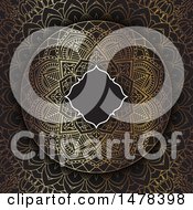 Poster, Art Print Of Blank Frame Over A Golden Mandala Design On Black