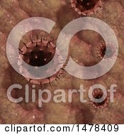 Clipart Of 3d Viruses On Skin Royalty Free Illustration
