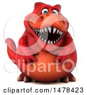 Clipart Of A 3d Red Tommy Tyrannosaurus Rex Dinosaur Mascot On A White Background Royalty Free Illustration by Julos