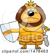 Poster, Art Print Of Chubby Sad Lion Knight