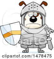 Clipart Of A Chubby Sad Dog Knight Royalty Free Vector Illustration by Cory Thoman