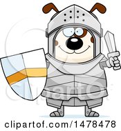 Poster, Art Print Of Chubby Dog Knight Holding A Sword And Shield