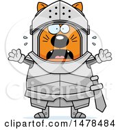 Clipart Of A Chubby Scared Cat Knight Royalty Free Vector Illustration by Cory Thoman
