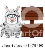 Chubby Rabbit Knight By Wood Signs
