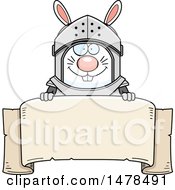 Poster, Art Print Of Chubby Rabbit Knight Over A Banner