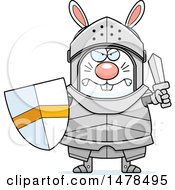 Clipart Of A Chubby Mad Rabbit Knight Royalty Free Vector Illustration by Cory Thoman