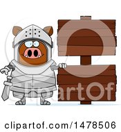 Chubby Boar Knight By Wood Signs