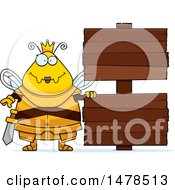 Poster, Art Print Of Chubby Queen Bee In Armor By Wood Signs