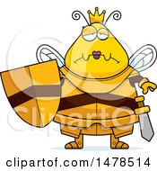 Poster, Art Print Of Chubby Sad Queen Bee In Armor