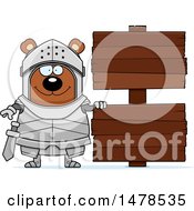 Chubby Bear Knight By Wood Signs