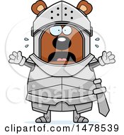 Clipart Of A Chubby Scared Bear Knight Royalty Free Vector Illustration