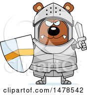 Clipart Of A Chubby Mad Bear Knight Royalty Free Vector Illustration