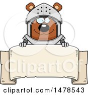 Poster, Art Print Of Chubby Bear Knight Over A Banner