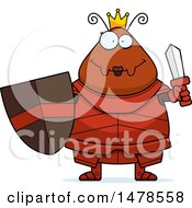 Poster, Art Print Of Chubby Queen Ant In Armor Holding A Sword