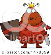 Clipart Of A Chubby Queen Ant In Armor Royalty Free Vector Illustration