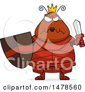 Clipart Of A Chubby Mad Queen Ant In Armor Royalty Free Vector Illustration