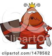 Clipart Of A Chubby Sad Queen Ant In Armor Royalty Free Vector Illustration by Cory Thoman