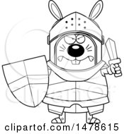 Poster, Art Print Of Chubby Lineart Mad Rabbit Knight