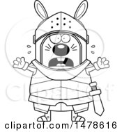 Poster, Art Print Of Chubby Lineart Scared Rabbit Knight