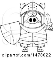 Poster, Art Print Of Chubby Outline Mad Boar Knight