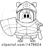 Chubby Outline Sad Boar Knight