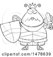 Poster, Art Print Of Chubby Outline Mad Queen Bee In Armor