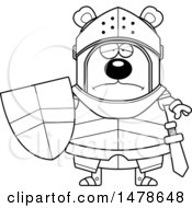 Chubby Lineart Sad Bear Knight
