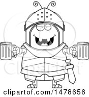 Chubby Outline Ant Knight Holding Beers