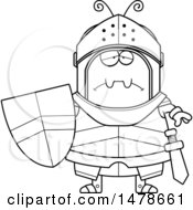 Poster, Art Print Of Chubby Outline Sad Ant Knight
