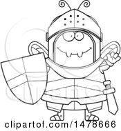 Poster, Art Print Of Chubby Outline Bee Knight Waving