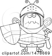 Poster, Art Print Of Chubby Outline Sad Bee Knight