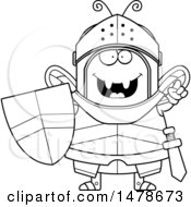 Poster, Art Print Of Chubby Outline Bee Knight With An Idea
