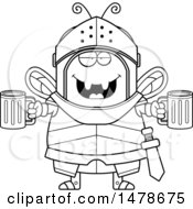 Chubby Outline Bee Knight Holding Beers