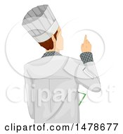 Poster, Art Print Of Male Chef Pointing Rear View