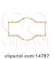 Poster, Art Print Of Border Frame Of Barbed Wire Over A White Background