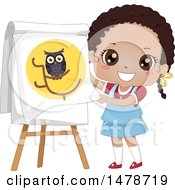 Poster, Art Print Of School Girl Telling A Story About Owls