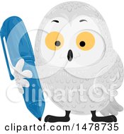 Poster, Art Print Of Snow Owl Holding A Pen