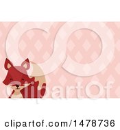 Clipart Of A Fox Head Over A Diamond Pattern Royalty Free Vector Illustration