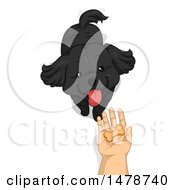 Clipart Of A Hand Holding Out A Dog Treat Royalty Free Vector Illustration