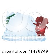 Poster, Art Print Of Woolly Mammoth Teacher By An Ice Board
