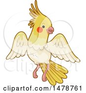 Poster, Art Print Of Flying Yellow Cockatiel