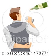 Poster, Art Print Of Bartender Flipping A Bottle