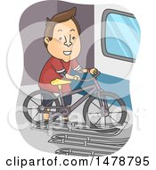 Poster, Art Print Of Man Securing A Bike In A Rack