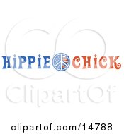 American Hippie Chick Sign Clipart Illustration