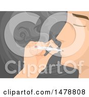 Clipart Of A Man Smoking Pot Royalty Free Vector Illustration